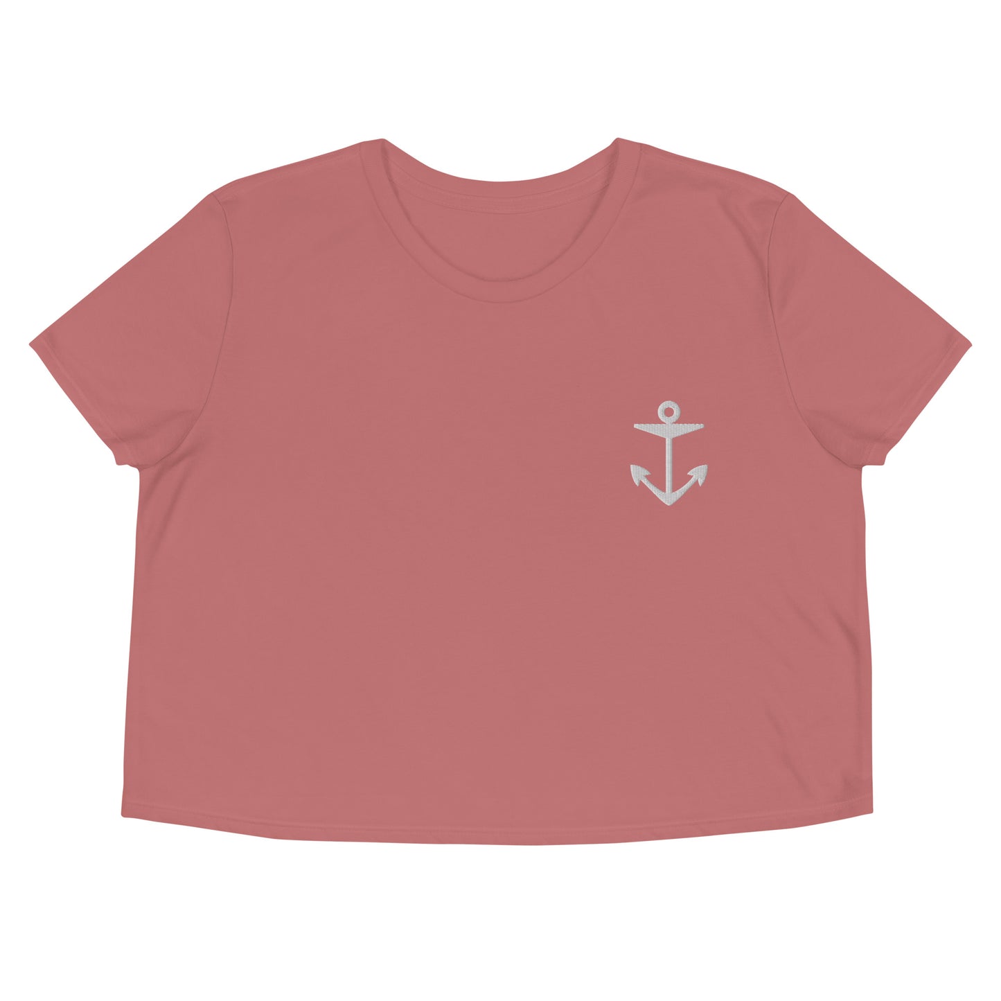 Anchor Embroidered Crop Tee