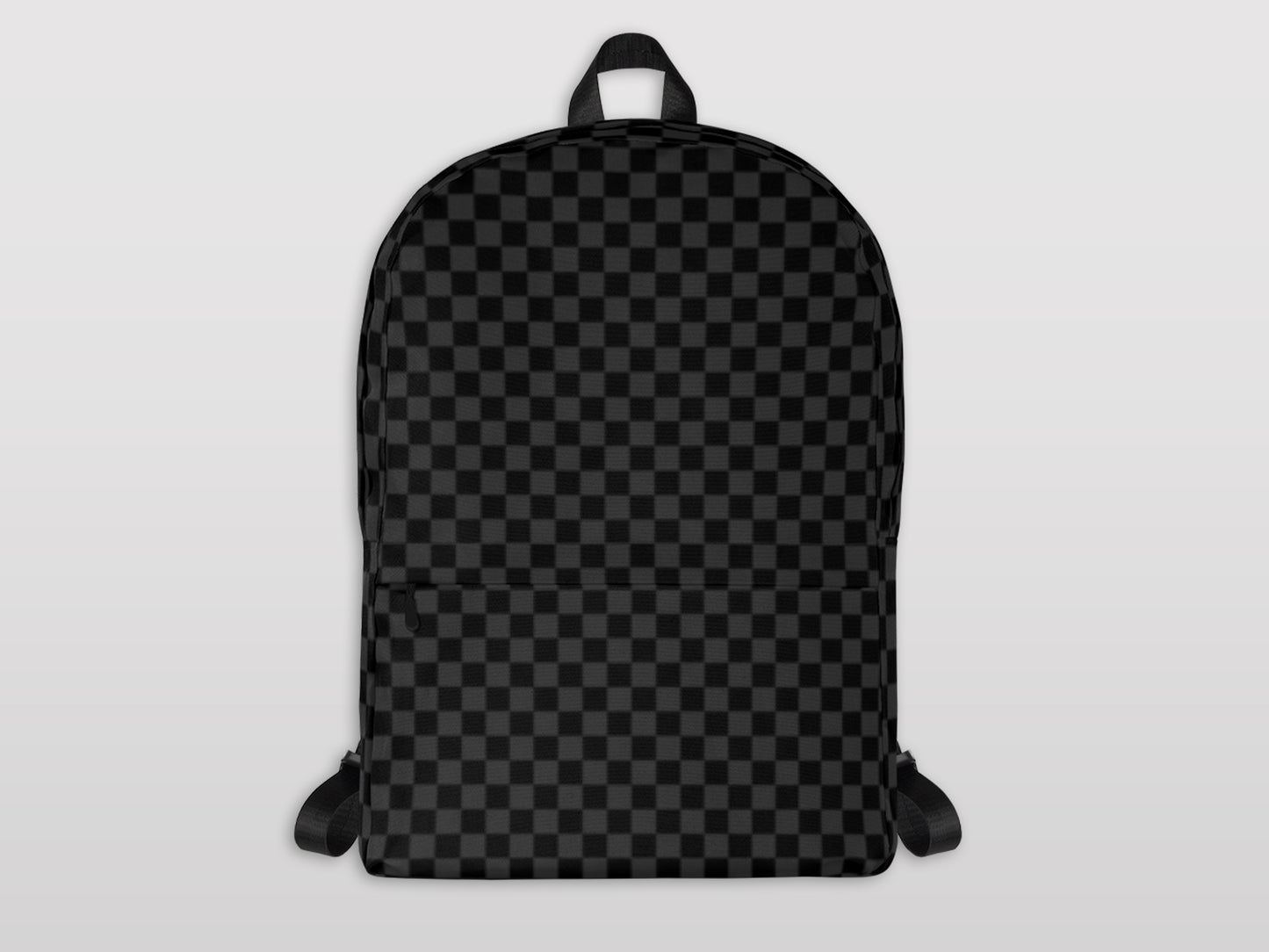 Black Tonal Checkered Backpack