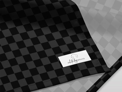 Black Tonal Checkered Bandana