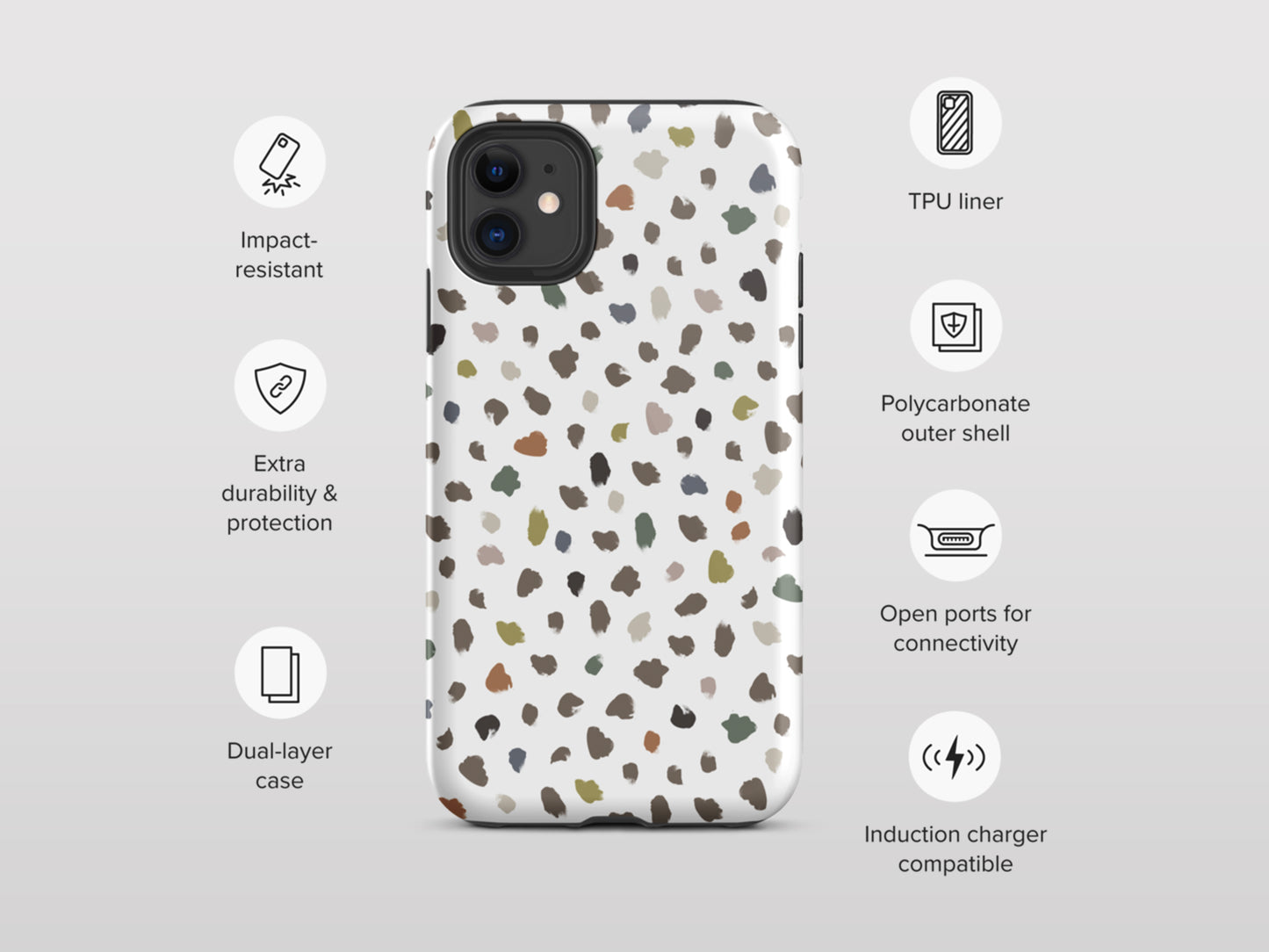 Earth Tone Dalmatian iPhone Case