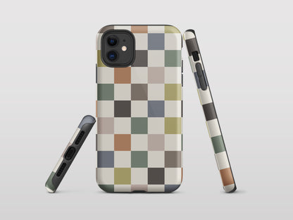 Earth Tone Checkered iPhone Case