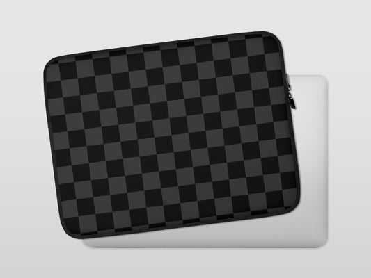 Black Tonal Checkered Laptop Sleeve