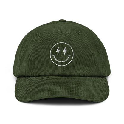 Smiley Face Embroidered Corduroy Hat