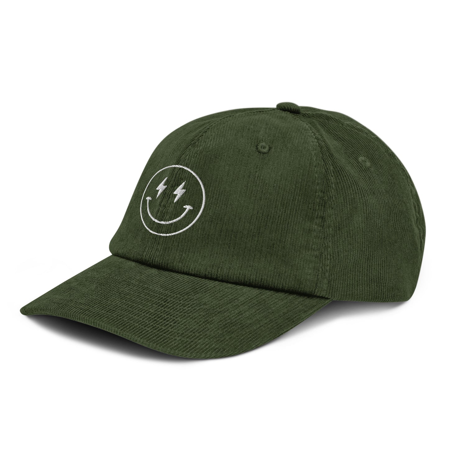 Smiley Face Embroidered Corduroy Hat