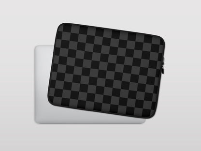 Black Tonal Checkered Laptop Sleeve