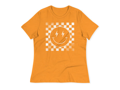 Relaxed Fit Checkered Smiley Tee