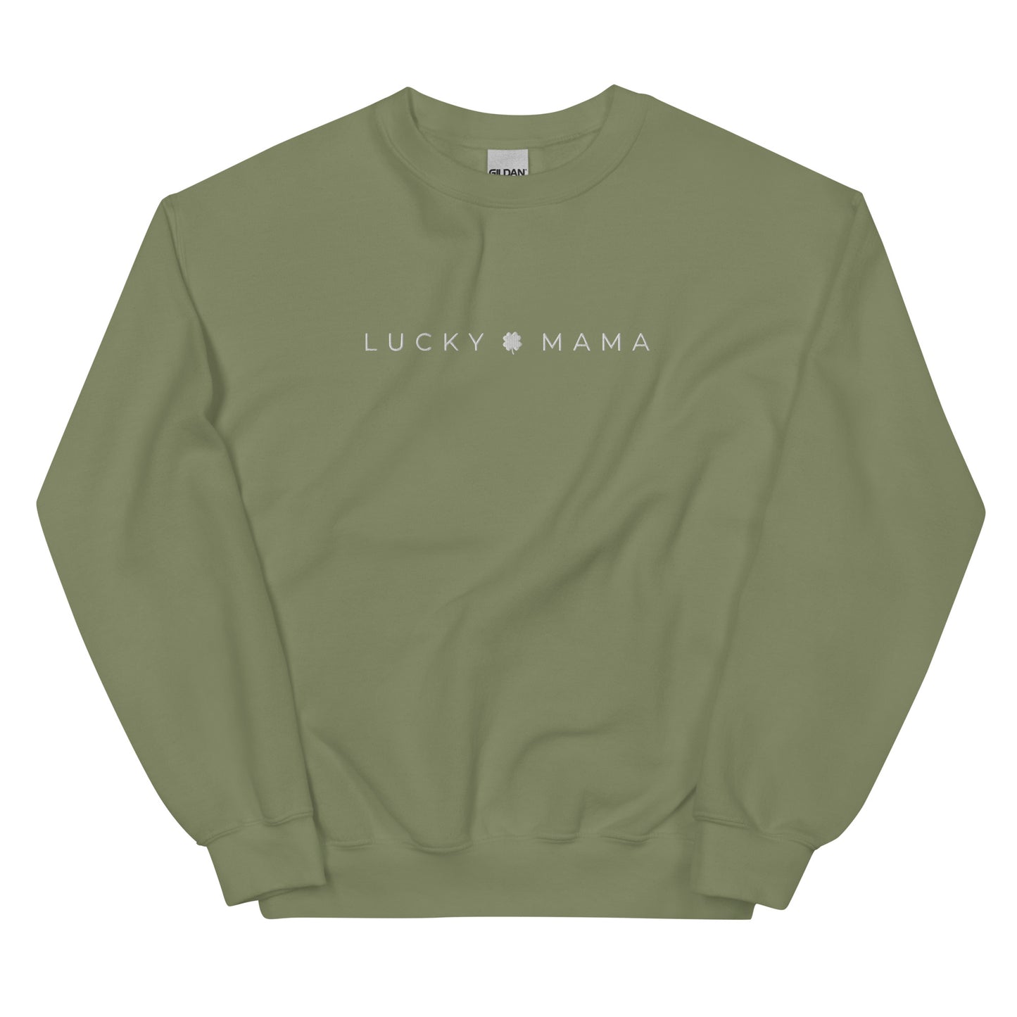 Lucky Mama Embroidered Crew Neck