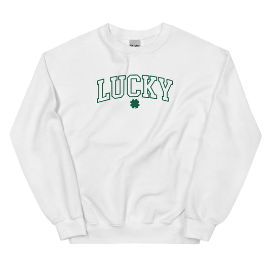 Embroidered Lucky Crew Neck