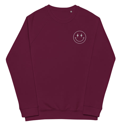 Smiley Face Embroidered Crew Neck