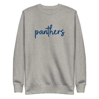 Panthers Script Embroidered Crew Neck