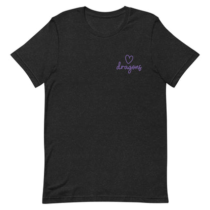 Dragons Embroidered Heart Tee