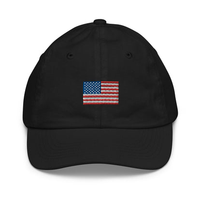 American Flag Embroidered Youth Dad Hat