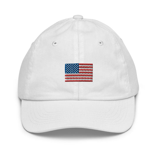 American Flag Embroidered Youth Dad Hat